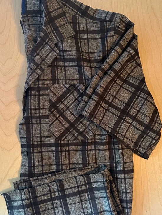TRUST Men's Gray Plaid Button-Up Shirt - XXL